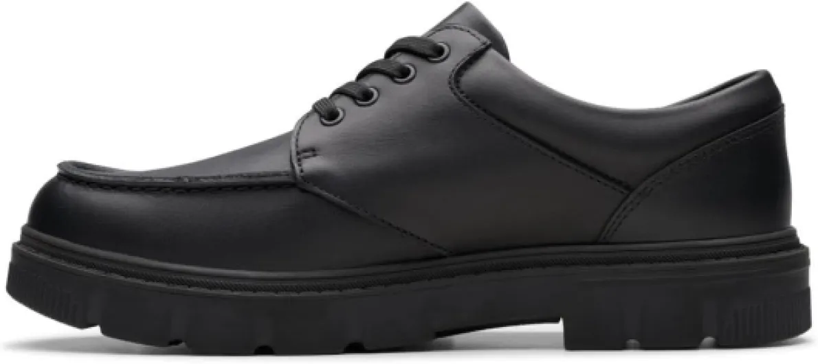 Boy's Lorcam Edge YOxford Flat 6.5 UK Black Leather
