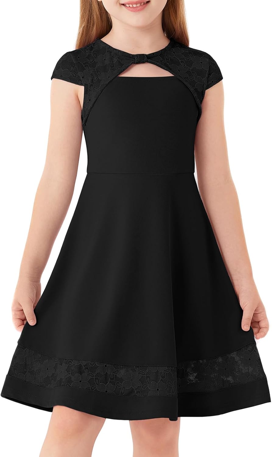 Formal Dress for Girls Party Special Occasion for Kids School Dance Black Size 6-12 Year Old Black 8 Years