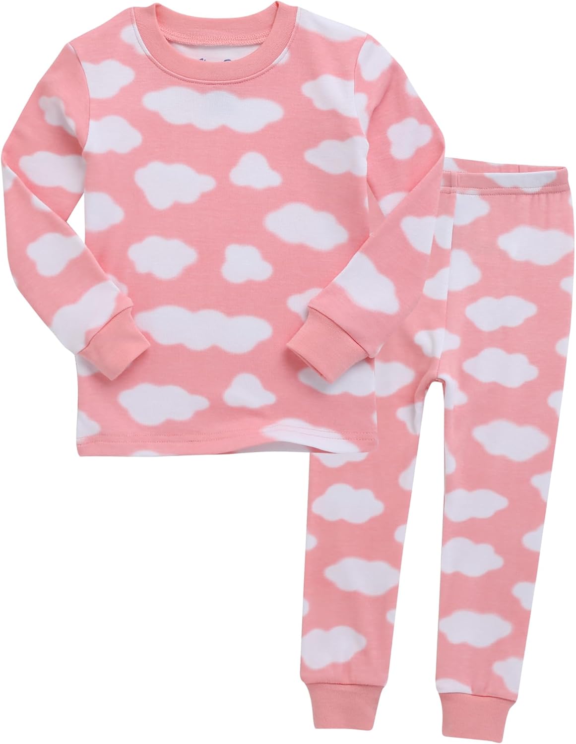 6M-12Y Kids Unisex Girls & Boys Soft Comfy Modal Tencel Sleepwear Pajamas 2pcs or 4pcs Set 3T Cloud-pink
