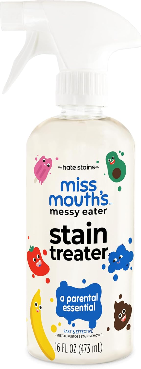 Miss Mouth's Messy Eater Stain Treater Spray - 16oz Stain Remover - Newborn & Baby Essentials - No Dry Cleaning Food, Grease, Coffee Off Laundry, Underwear, Fabric 16oz Spray