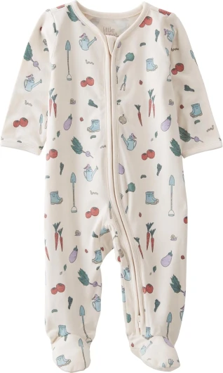 Little planet by carter's unisex-baby Sleep and Play made with Organic Cotton, Veggie Garden Print, NB