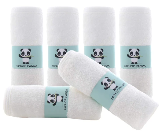 Baby Washcloths, Rayon Made from Bamboo - 2 Layer Ultra Soft Absorbent Newborn Bath Face Towel - Reusable Baby Wipes for Delicate Skin - White, 6 Pack White 10x10 Inch (Pack of 6)