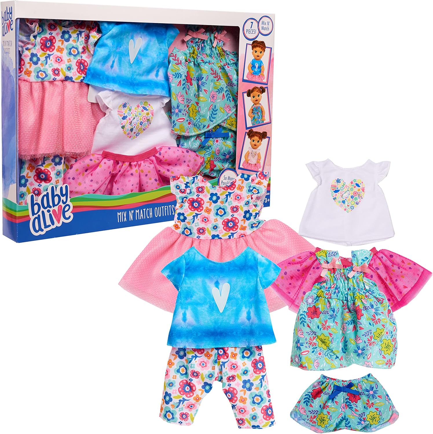 Mix N' Match Outfit Set, Fits Most 12" - 14" Dolls, Doll Not Included, Pretend Play, Kids Toys for Ages 3 Up by Just Play