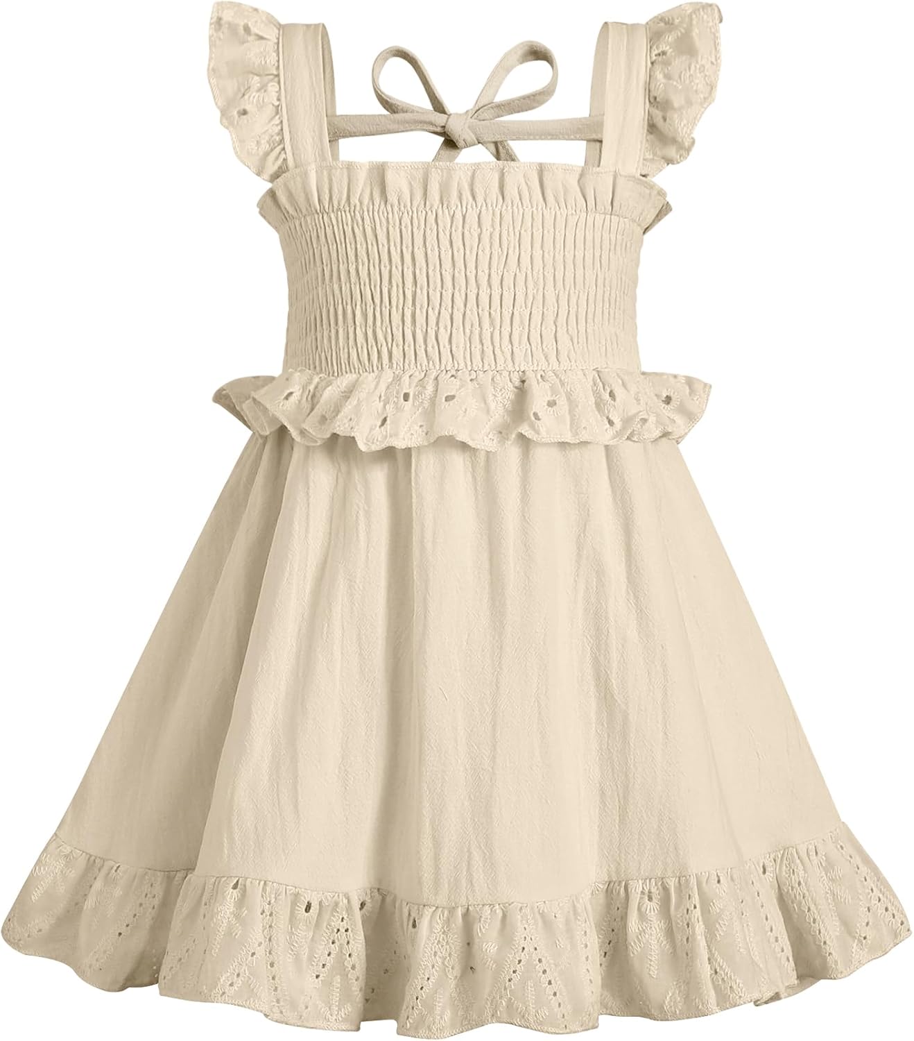 Toddler Dress Baby Girls Cotton Ruffle Sleeveless Summer Dresses Kids Boho Beach Casual Sundress
