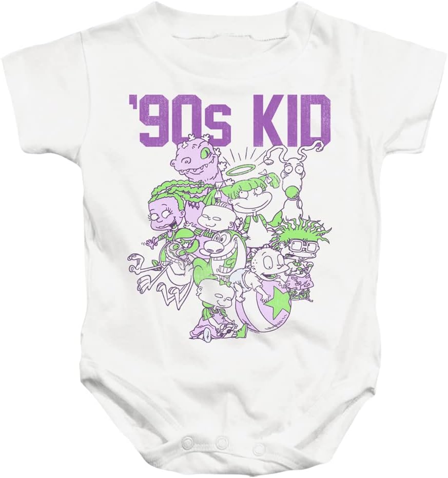 Nickelodeon Nick 90's Kid Infant Baby Boys & Girls Onesie Snapsuit 6 Months White
