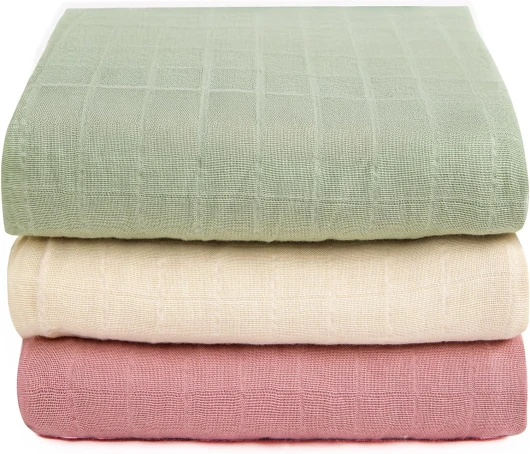 Muslin Swaddle Blankets,100% Organic Cotton Muslin Swaddles,47 x 47 inches,Swaddle Blanket for Baby Boys and Girls, Perfect Swaddling, Nursing, and Cuddling(Rose - Solid Colors)