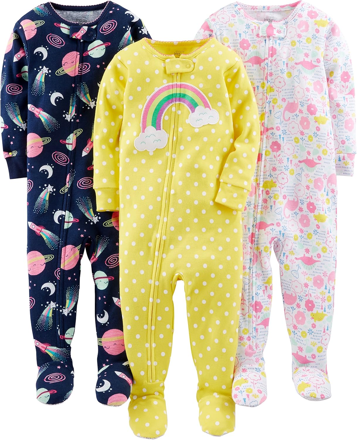 Simple Joys by Carter's Toddlers and Baby Boys' Snug-Fit Footed Cotton Pajamas, Pack of 3
