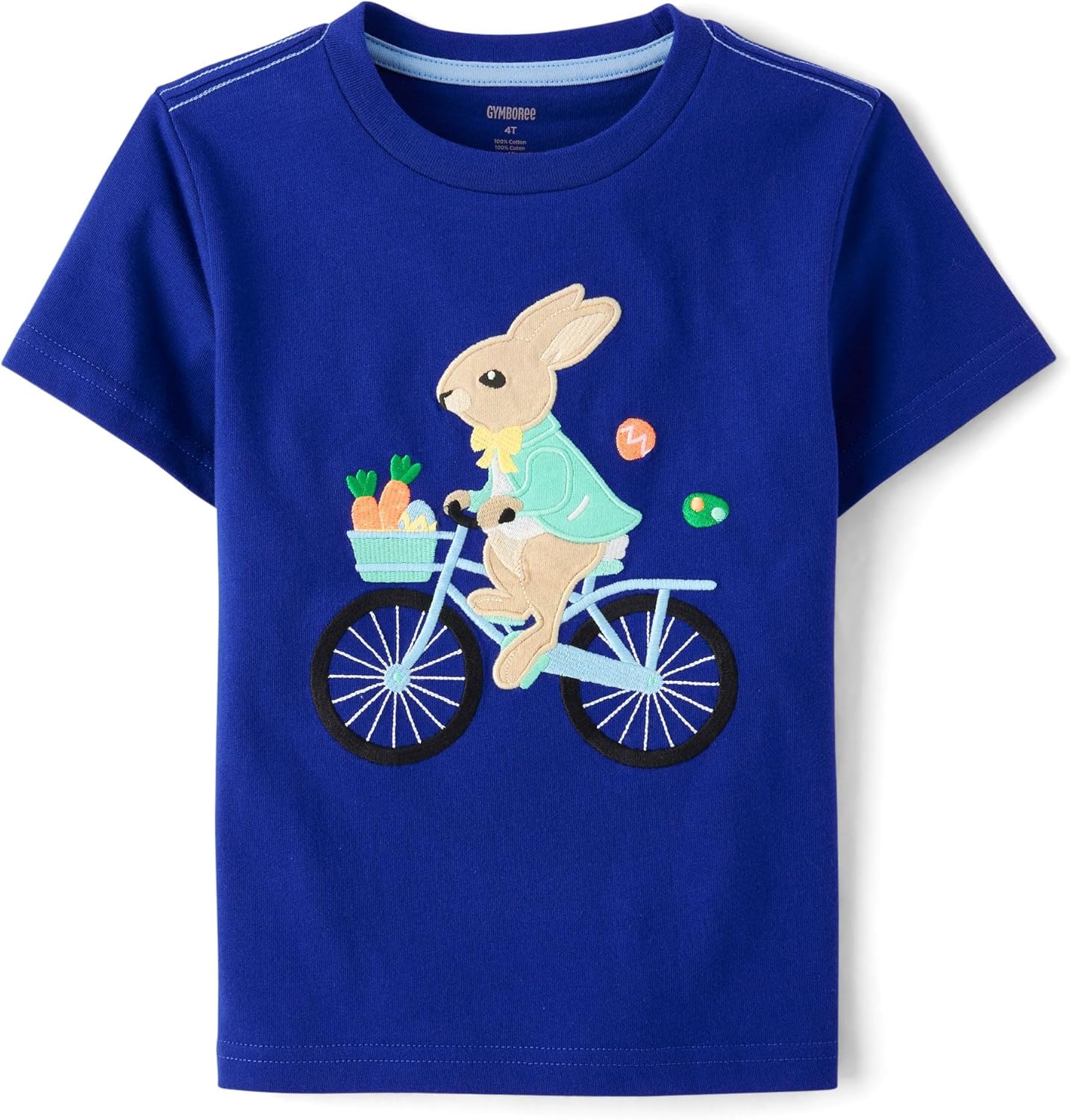 Boys' and Toddler Embroidered Graphic Short Sleeve T-Shirts 6 Bicycle Bunny