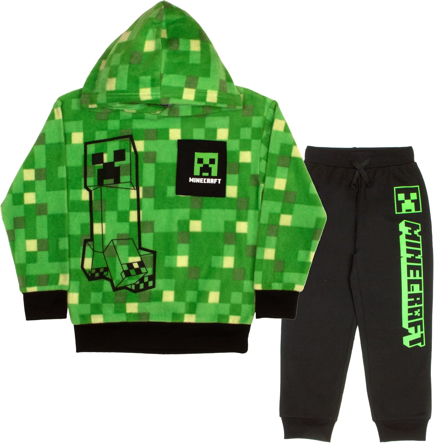 Creeper Graphic 2-Piece Set - Boys Fleece Pullover Hoodie & Jogger Pants 2-Pack Bundle Set for Kids and Toddlers