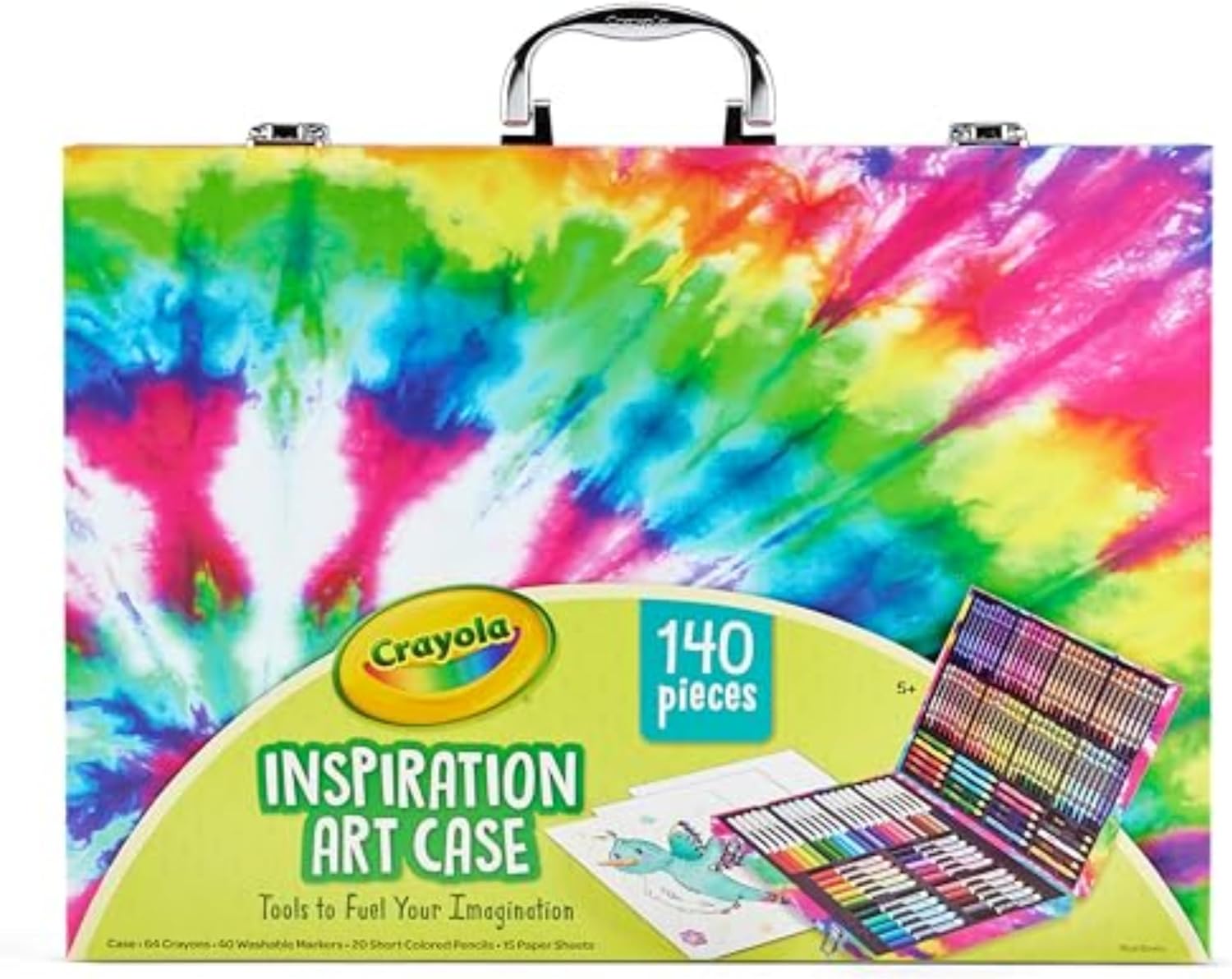 Inspiration Art Case Coloring Set - Tie-Dye (140ct), Art Set For Kids, Kids Art Supplies, Easter Basket Stuffer, Gift for Girls & Boys, Ages 5+ [Amazon Exclusive]
