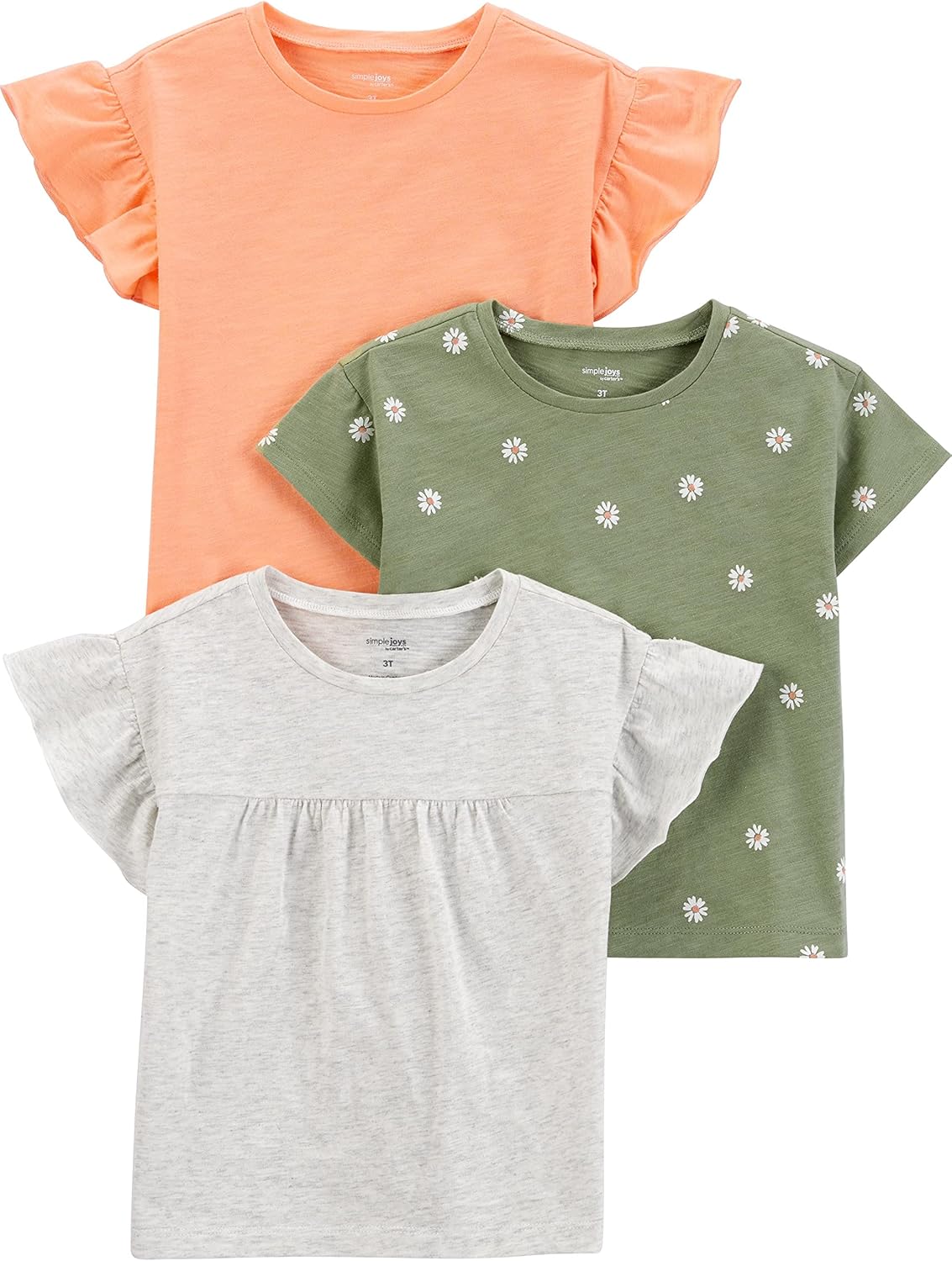 Simple Joys by Carter's Girls' Short-Sleeve Shirts and Tops, Pack of 3