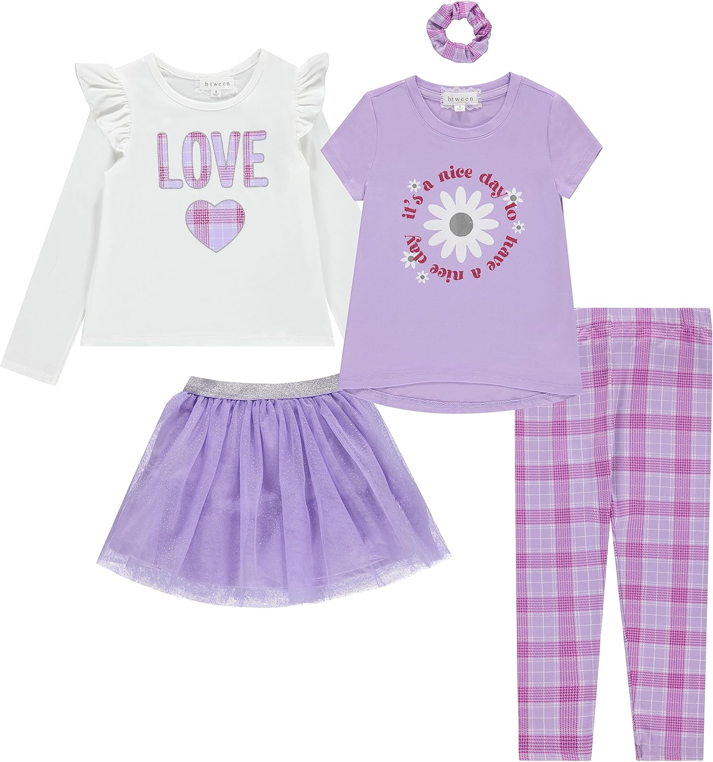 Girls Kids Clothing and Accessory Set- 5pc Mix And Match Sets 5 Laven