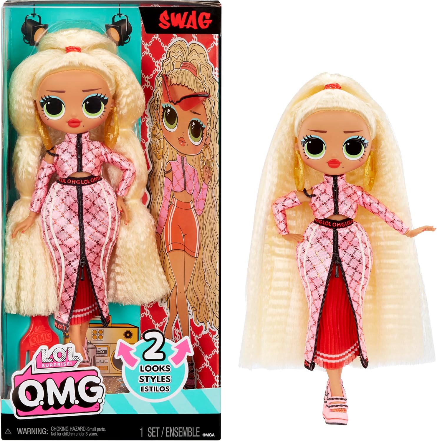OMG Swag Fashion Doll with Multiple Surprises Including Transforming Fashions and Fabulous Accessories – Great Gift for Kids Ages 4+