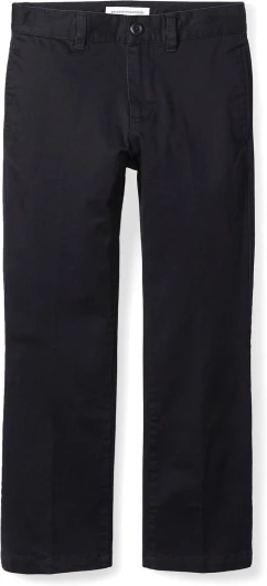 Boys and Toddlers' Uniform Straight-Fit Flat-Front Chino Khaki Pants, Multipacks 1 Black 2T