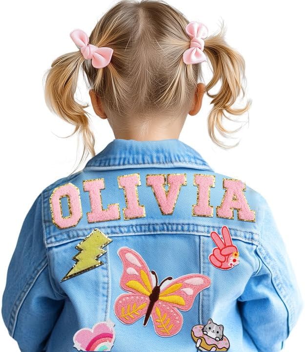 Personalized Kids Denim Jackets with Name - Boys Girls Clothes - Custom Jeans Jacket - Boy Girl Fashion - Toddlers Jackets for Kids - Birthday Christmas Easter Gifts for Toddlers Girls Boys 1-8