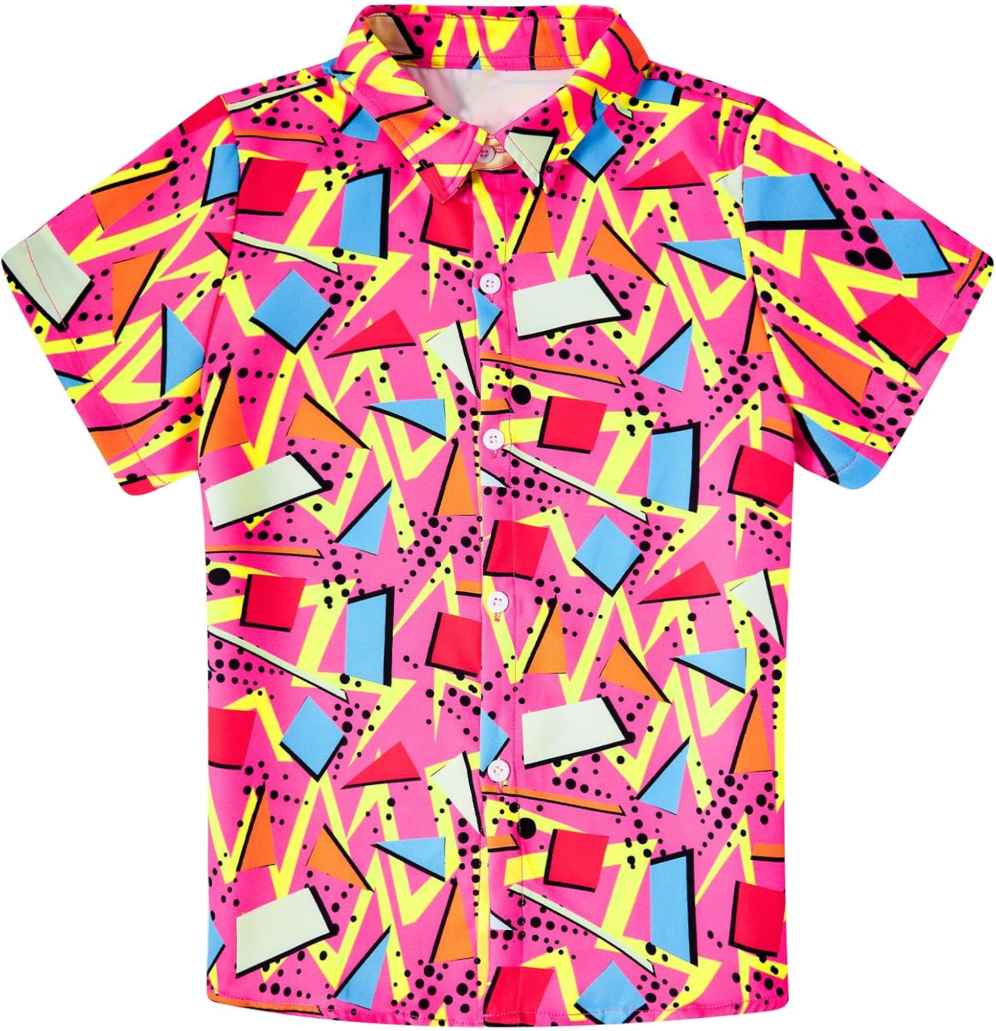 2-10 Years Boys Button Down Shirts 3D Graphic Hawaiian Aloha Short Sleeve Dress Shirt Tops A1-retro 80s 90s-1 9-10 Years