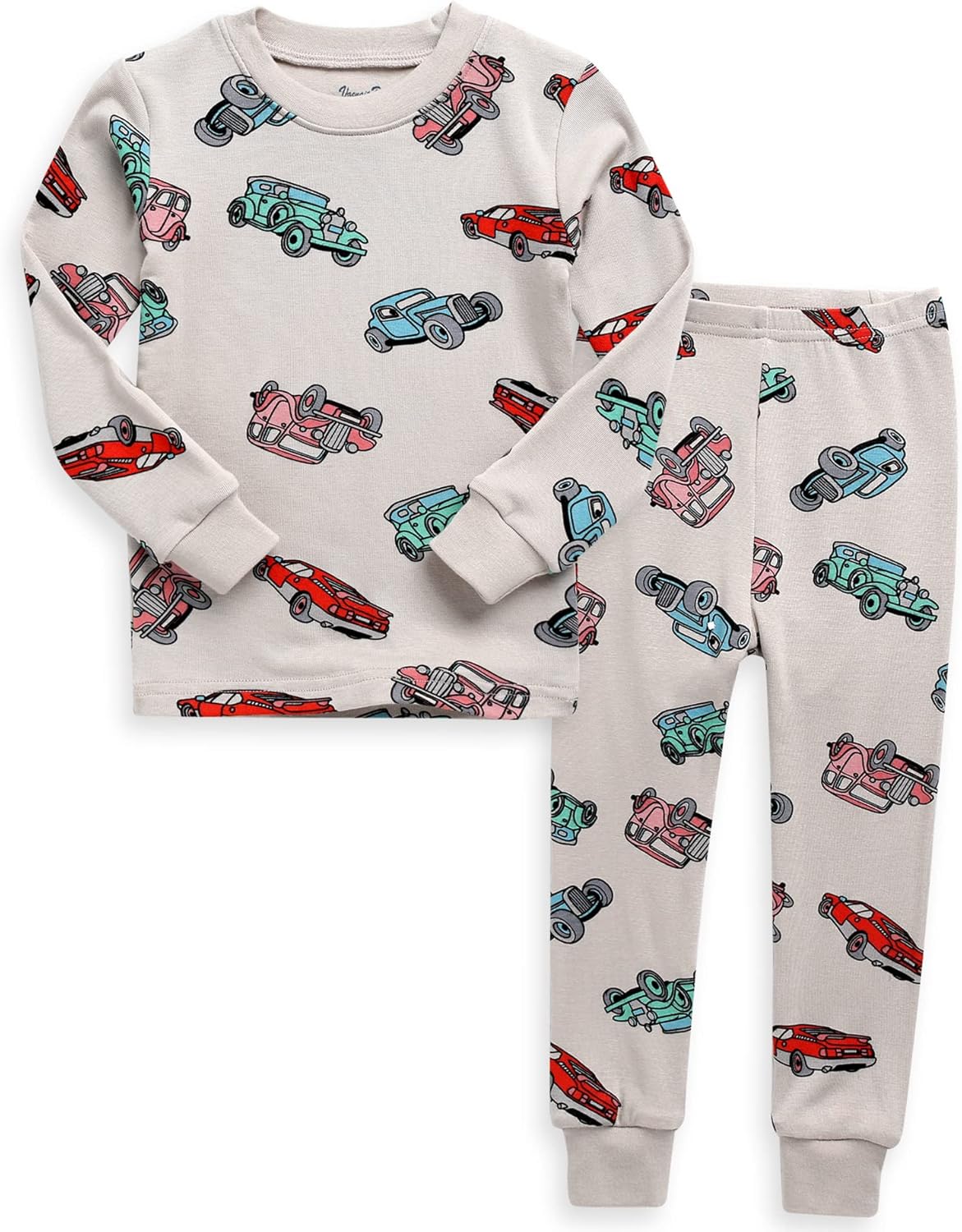 6M-12Y Kids Unisex Girls & Boys Soft Comfy Modal Tencel Sleepwear Pajamas 2pcs or 4pcs Set 8 Years 00-retro Car