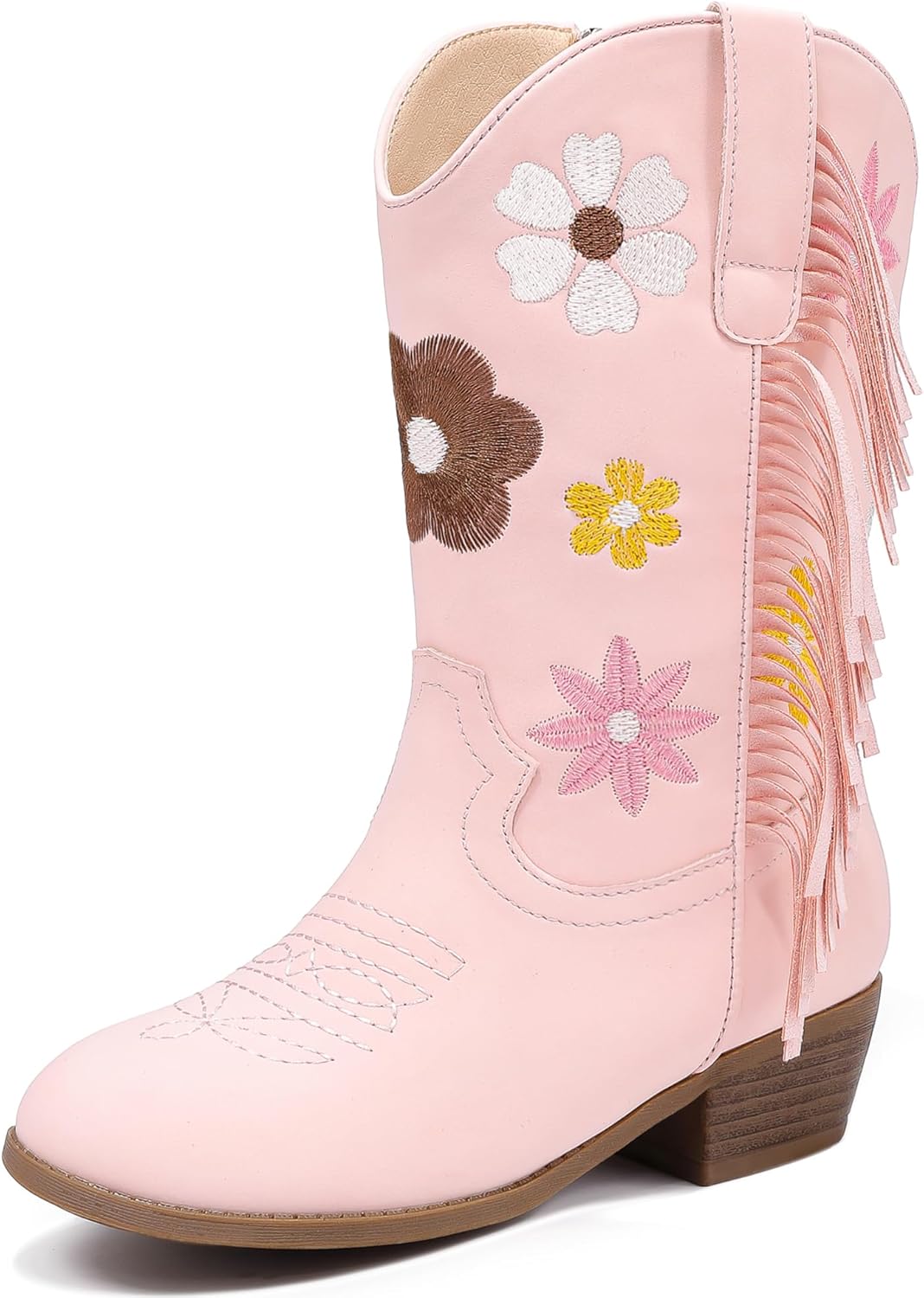 Girls Cowboy Boots Toddler Cowgirl Floral Embroidered Fringe Little Kids Western Boots Girl Riding Boot Birthday Party