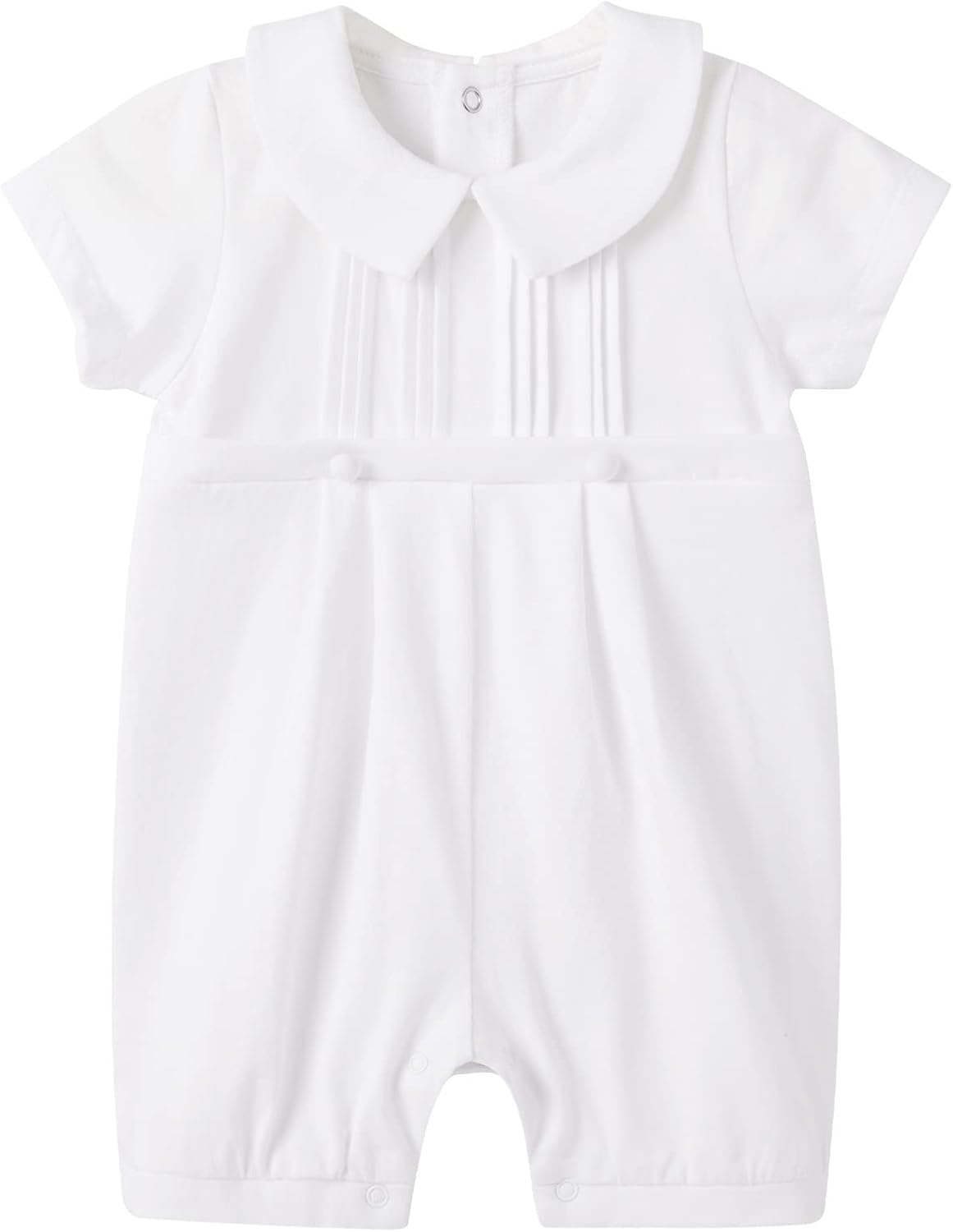 Unisex Baby Jumpsuit Infant Boys Girls Cotton Spring Fall Romper One-Piece Coverall Baptism Outfit White 0-24 Months White-4 12-18 Months