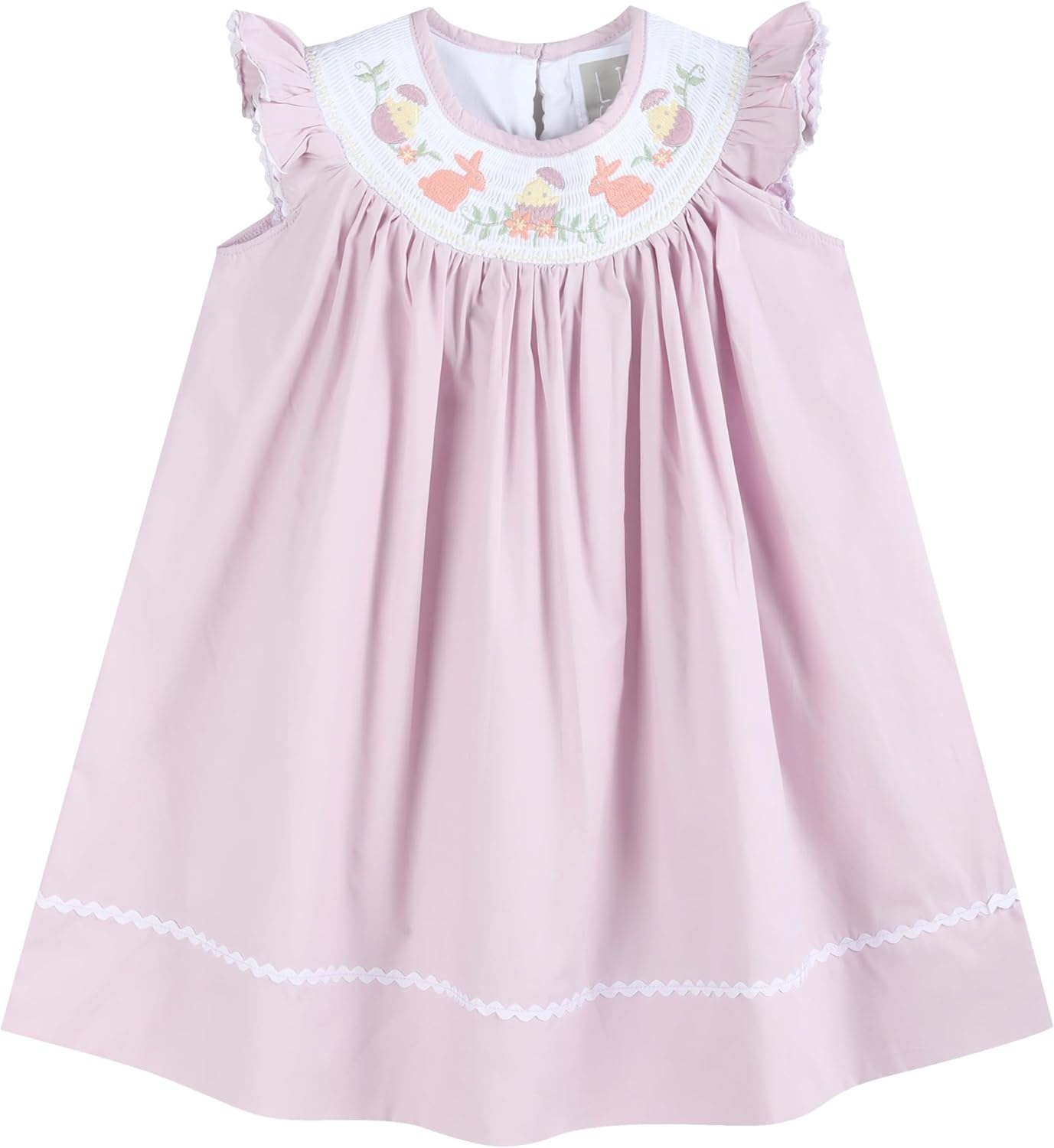 Baby and Girls Smocked Easter Bunny Bishop Dress