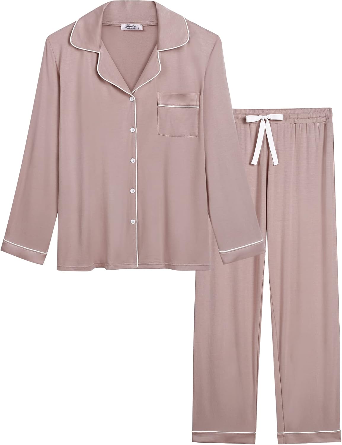 Womens Bamboo Viscose Pajama Sets Long Sleeve Button Down Cooling Sleepwear Soft Comfortable Pj Pants Set for Women XX-Large Blushing Pink