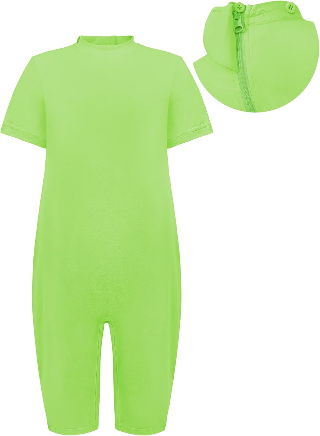 Adaptive Clothing for Kids Special Needs Autism Sensory Jumpsuit Anti-Strip Romper with Back Zipper Sizes 3-16 Years 15-16 Years Old Lime Green