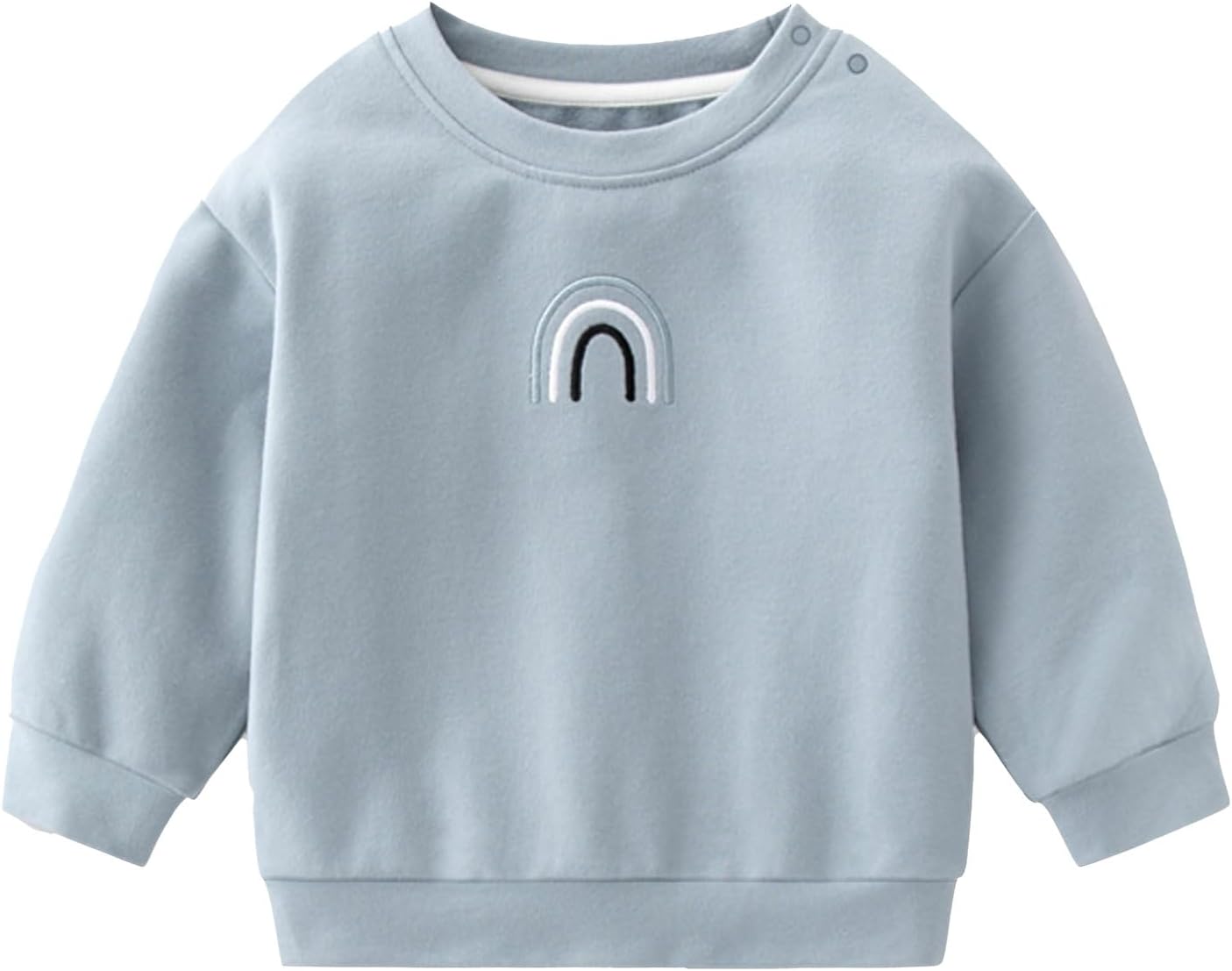 Organic Cotton Soft 0-3T Newborn Baby Toddler Outfits Sweatshirt for Boys and Girls Unisex Long Sleeve 6 Months Rainbow Blue