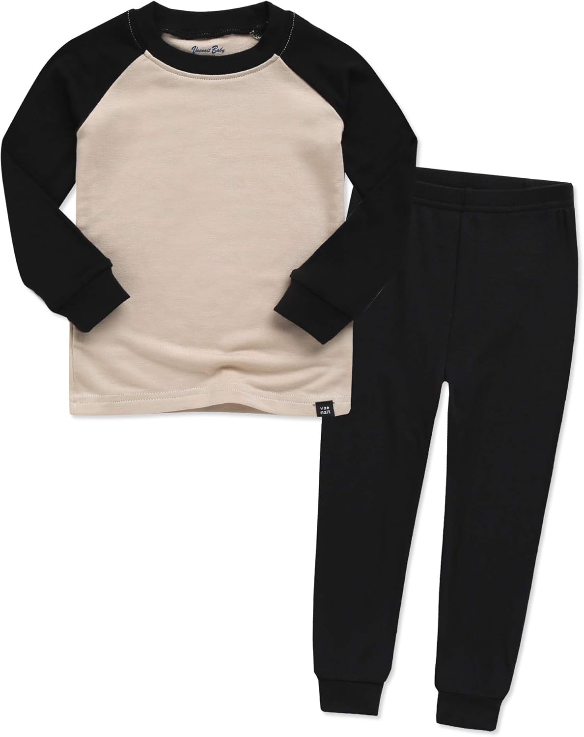 VAENAIT 6M-12Y Toddler Toddler Kids Toddler Girls Boys Soft Comfy Modal Tencel Solid Raglan Sleepwear Pajamas Pjs 2pcs Set 12-18 Months C07-blackbeige