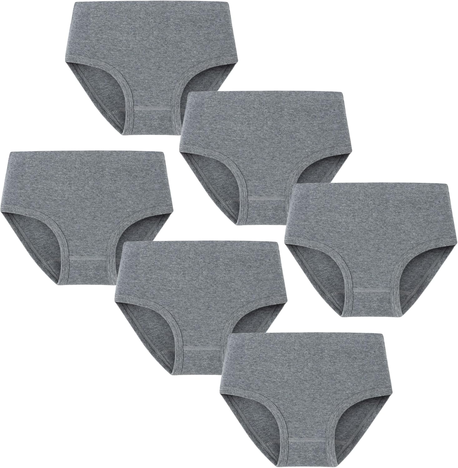 Girls Combed Cotton Panties Little Big Kids Soft Undies Toddler Breathable Briefs Underwear 3-14Yrs 6grey 9-10 Years