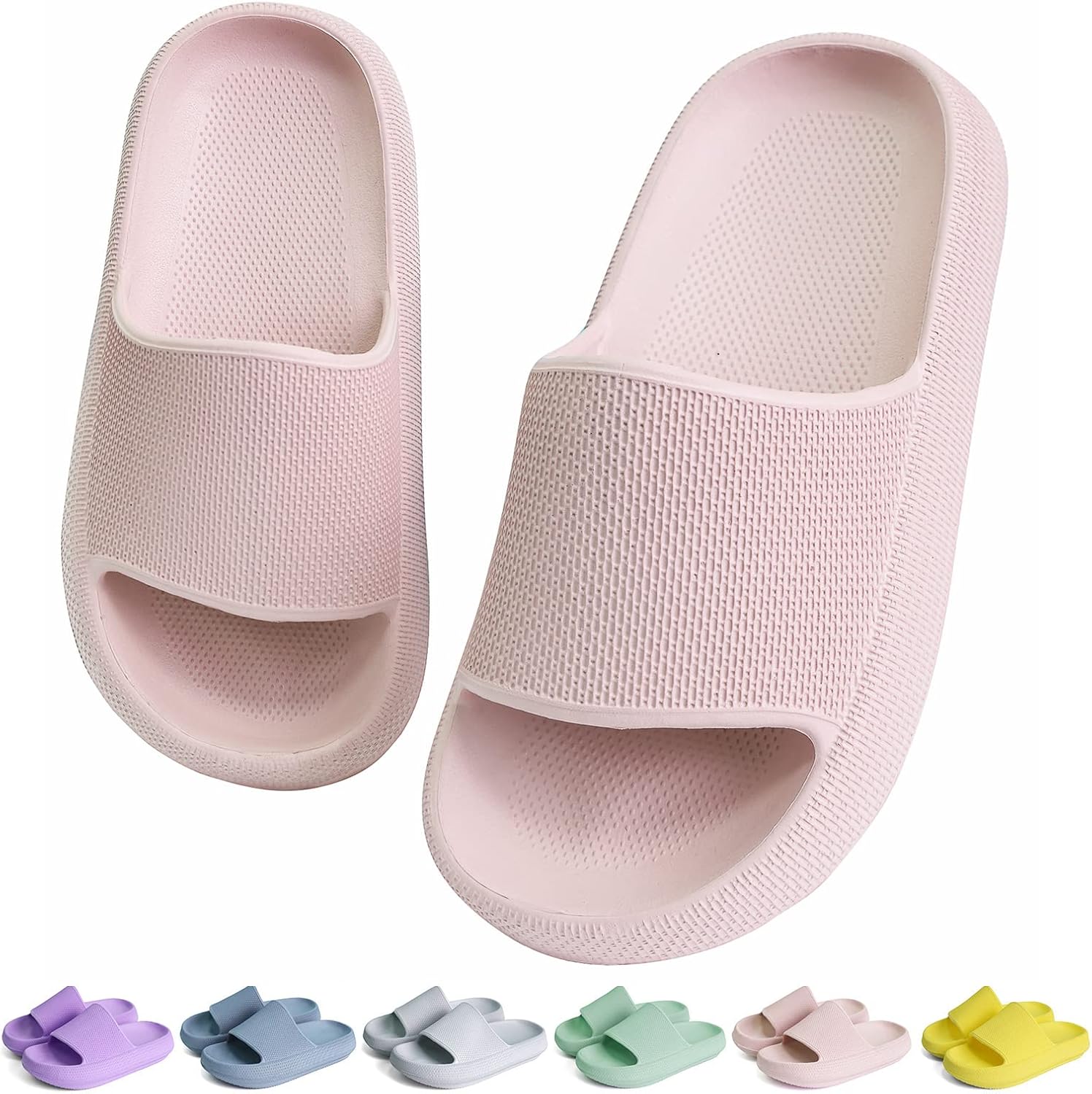 Kids Cloud Slides Boys Girls Shower Slippers Slip on Slide Sandals Non-slip Summer Beach Pool Shoes Pink 1 Little Kid