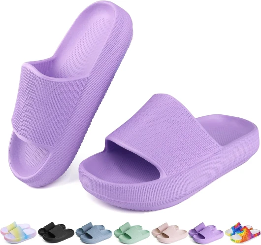 Kids Cloud Slides Boys Girls Flip Flops Slip On Beach Sandals Youth Pool Shower Shoes EVA Summer Slippers(11 Little Kids - 6 Big Kids)