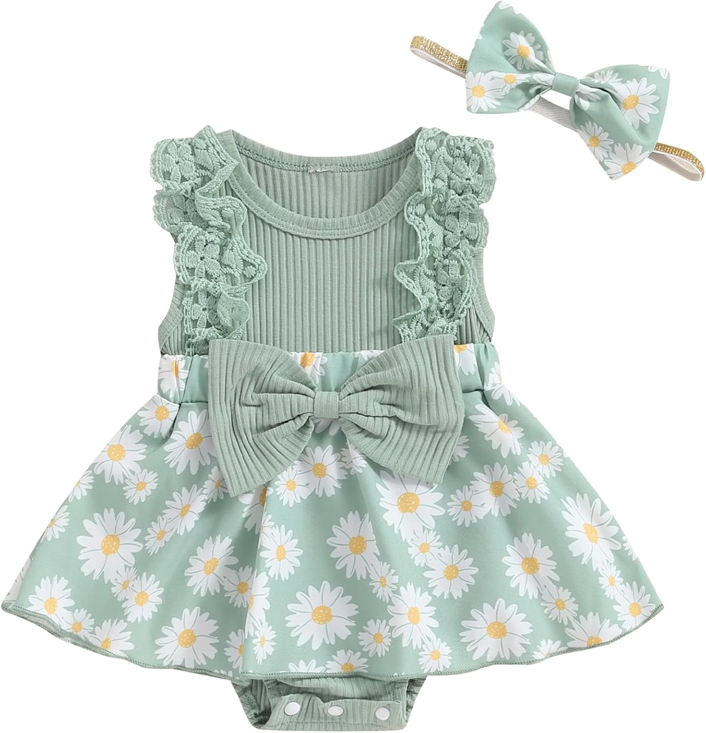 Baby Girl Clothes Summer Romper Dress Cute Outfits Sleeveless Ruffle Lace Flower Skirt Infant Newborn Outfit