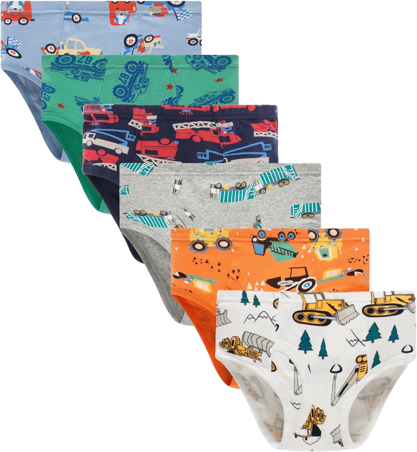 Little Boys Briefs Dinosaur Shark Truck Space Toddler Kids Baby Underwear 6/3-Pack 8 Yellow Blue Black Green