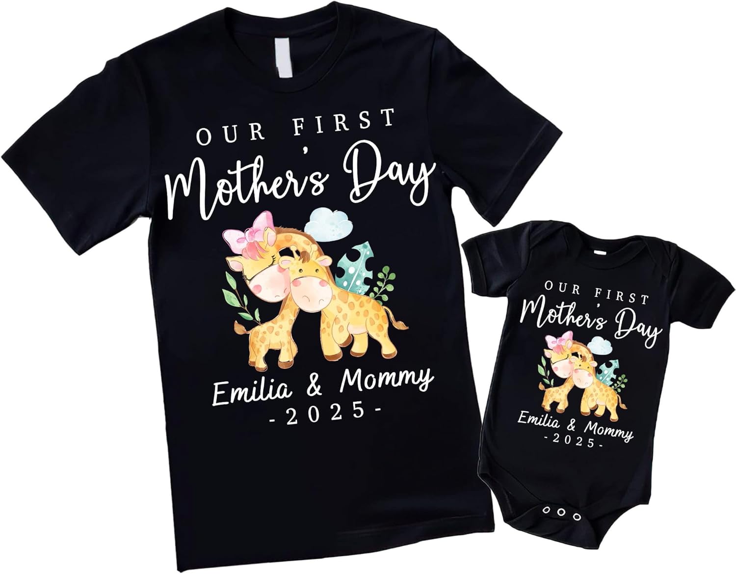 Personalized Our First Mothers Day Matching Shirts, Custom Mom & Baby Matching Outfit, First Mothers Day Outfits