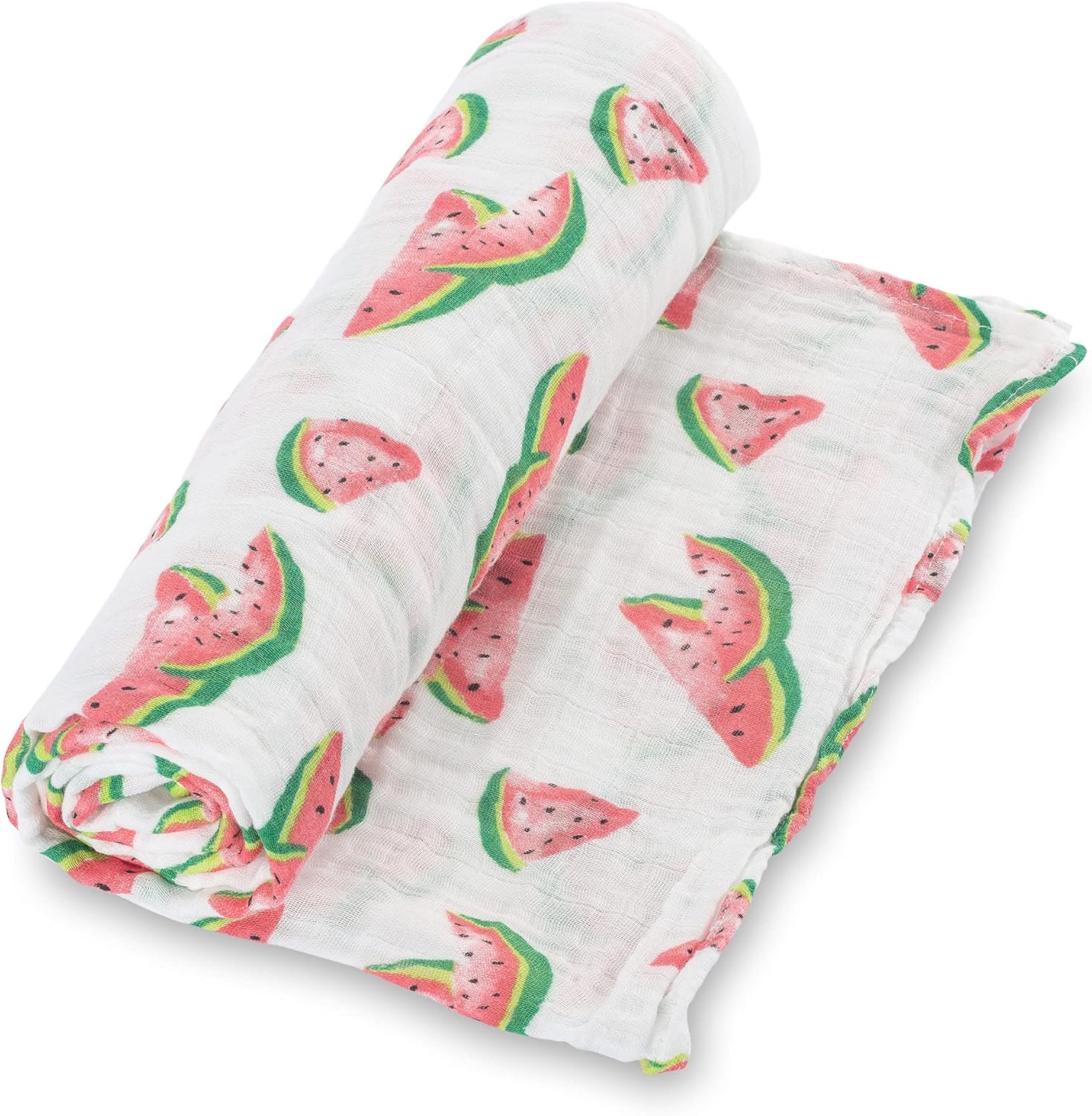 Muslin Swaddle Blankets, 100% Cotton Newborn Blanket for Boys and Girls, Large 47 x 47 Inches Lightweight and Breathable Baby Swaddle Blanket, Baby Essentials, Registry (Watermelon Print) Watermelon Patch