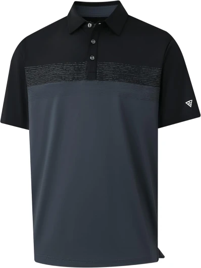 Golf Shirts for Men Dry Fit Performance Chest Print Color Block Moisture Wicking Casual Short Sleeve Polo Shirts