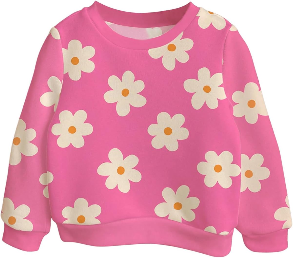 Toddler Girl's Floral Graphic Sweatshirt Crewneck Long Sleeve Pullover Cute Tops