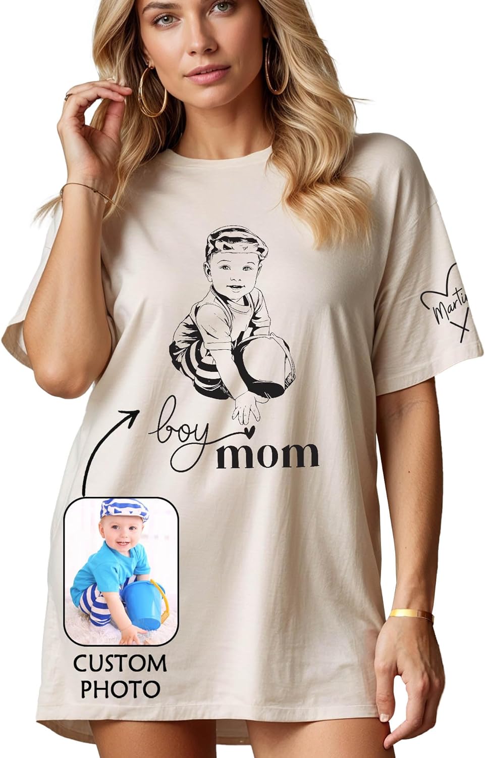 Proud Mother of a Few Kids Shirt, Mother's Day Shirts with Photo, Custom Kid Name Sweatshirt for Women