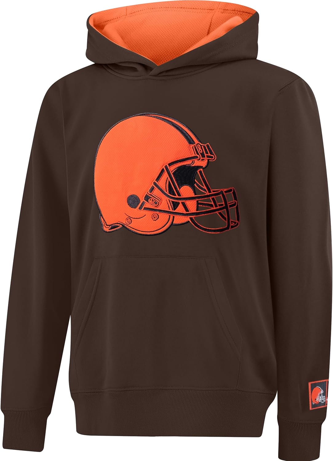 Youth NFL Official Super Soft Premium Pullover Hoodie Sweatshirt-Warm Polyester Blend Cleveland Browns 10-12 Team Color