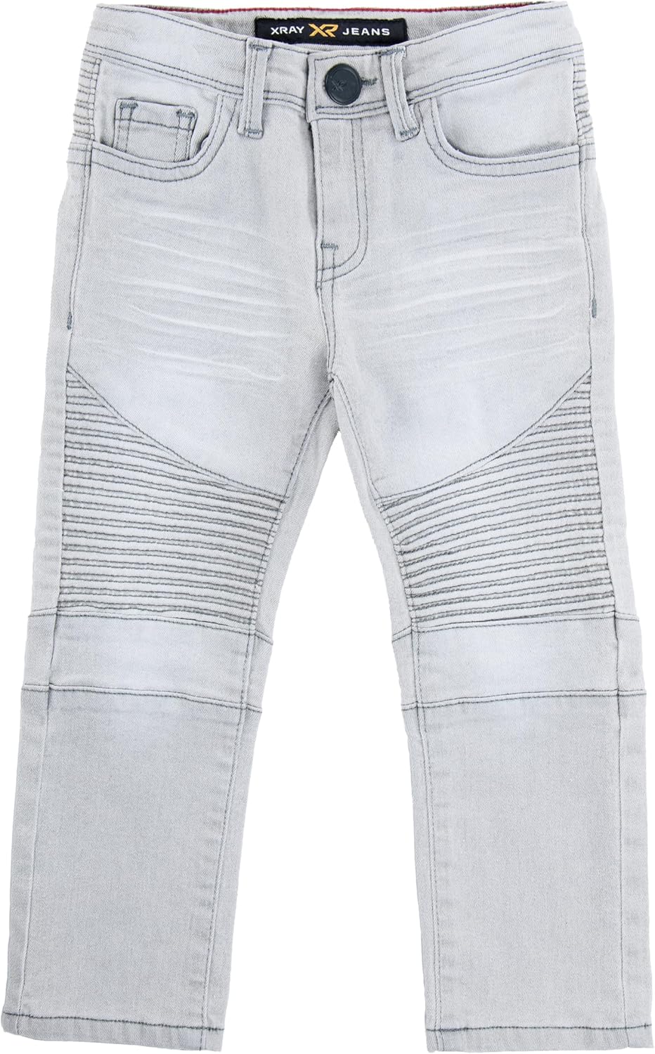 Boys Distressed Jeans (2T-16), Big Boy & Little Kids Stretch Slim Fit Pants, Ripped Denim Jeans for Boys 4T Grey Biker