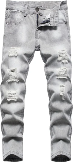 Boy's Skinny Fit Ripped Destroyed Distressed Fashion Kids Denim Jeans Pants