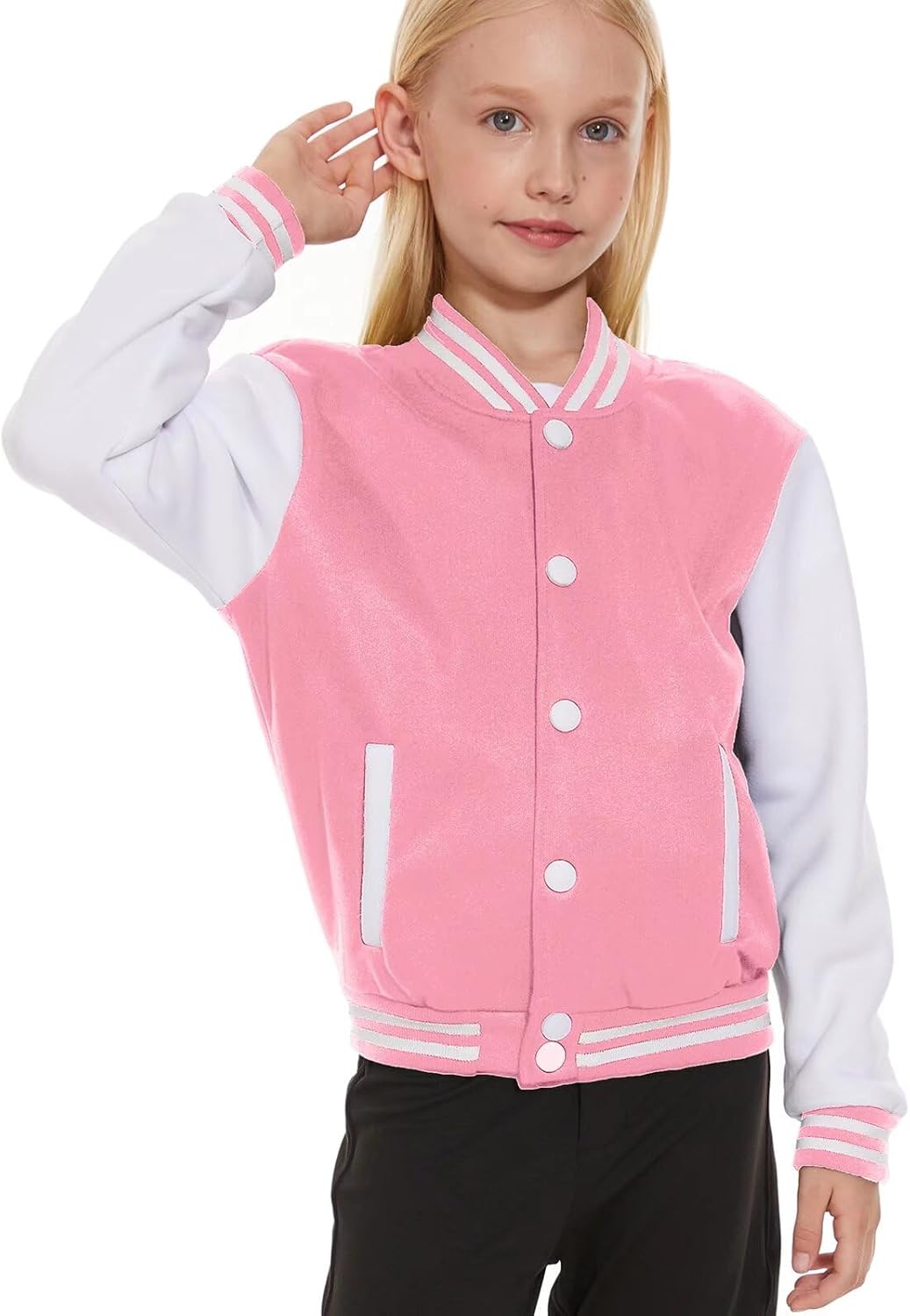 Kids Baseball Jackets Boys Girls Varsity Bomber Jacket Casual Lightweight Sports School Jacket