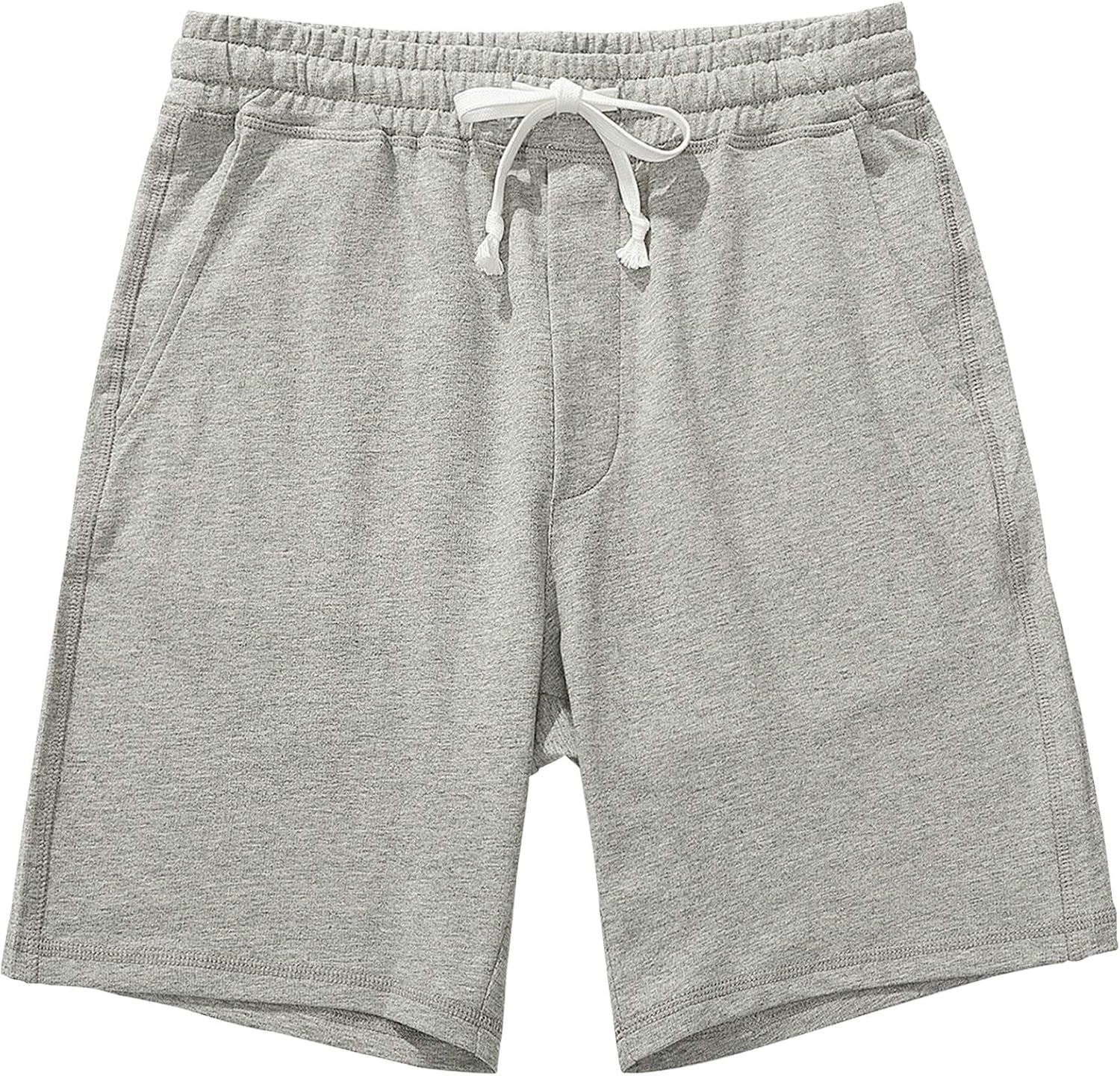 Men's Casual Shorts 8" Cotton Athletic Workout Lounge Sweat Shorts with Pockets