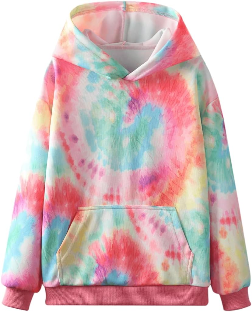 Girls and Toddlers' Pullover Printed Hoodie Sweatshirt with Kangaroo Pocket