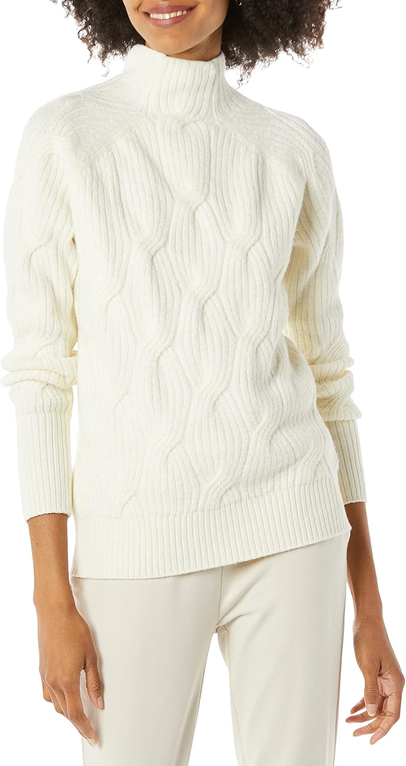 Women's Winter Sweater, Soft Touch Funnel Neck Cable Knit
