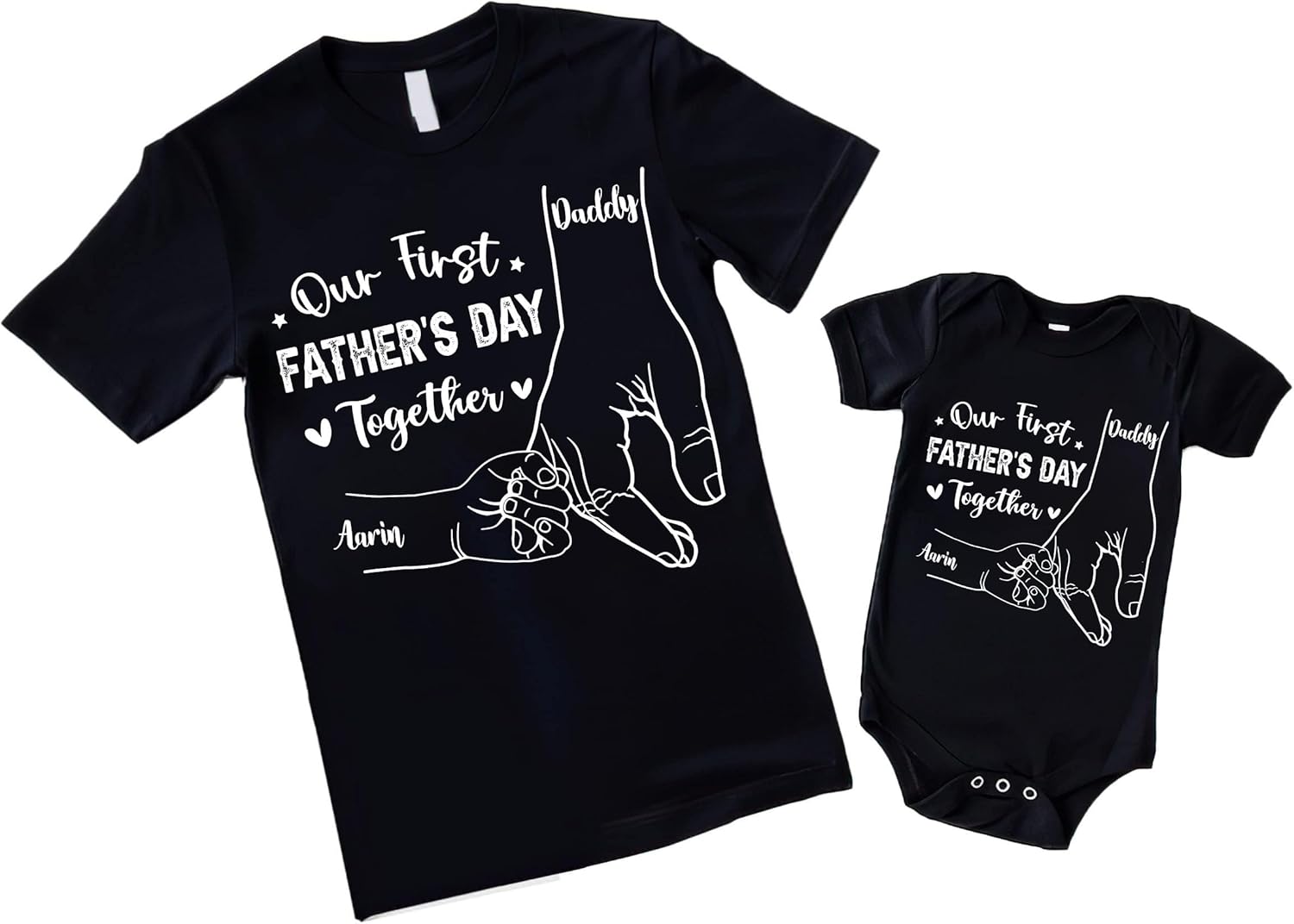 Personalized Our First Fathers Day Matching Shirts, Dad and Son Matching Outfits, Father and Daughter Matching Shirts