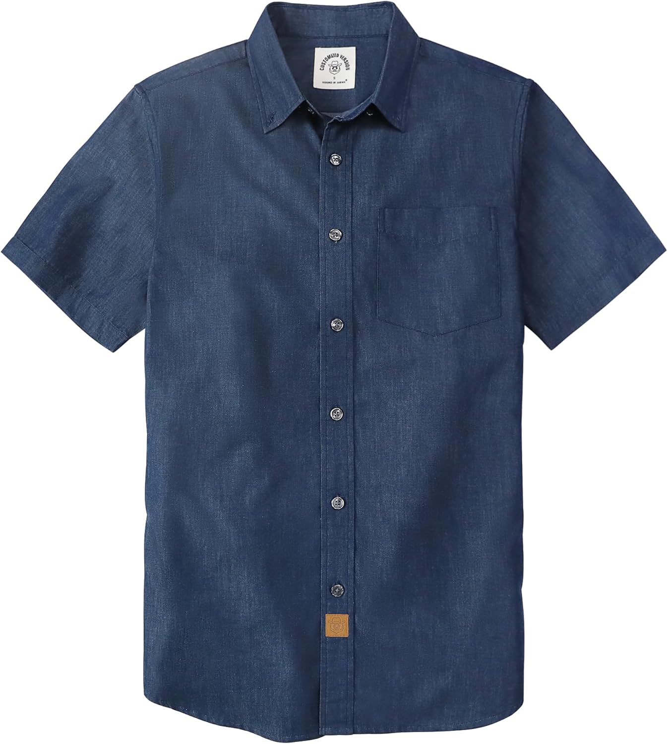 ® Mens Short Sleeve Button Down Shirts Summer Vintage Short Sleeve Button Down Men Lightweight Men's Casual Shirts Large Navy