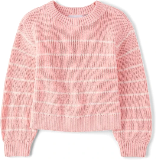 The Children's Place Girls' Long Sleeve Crew Neck Pullover Sweater