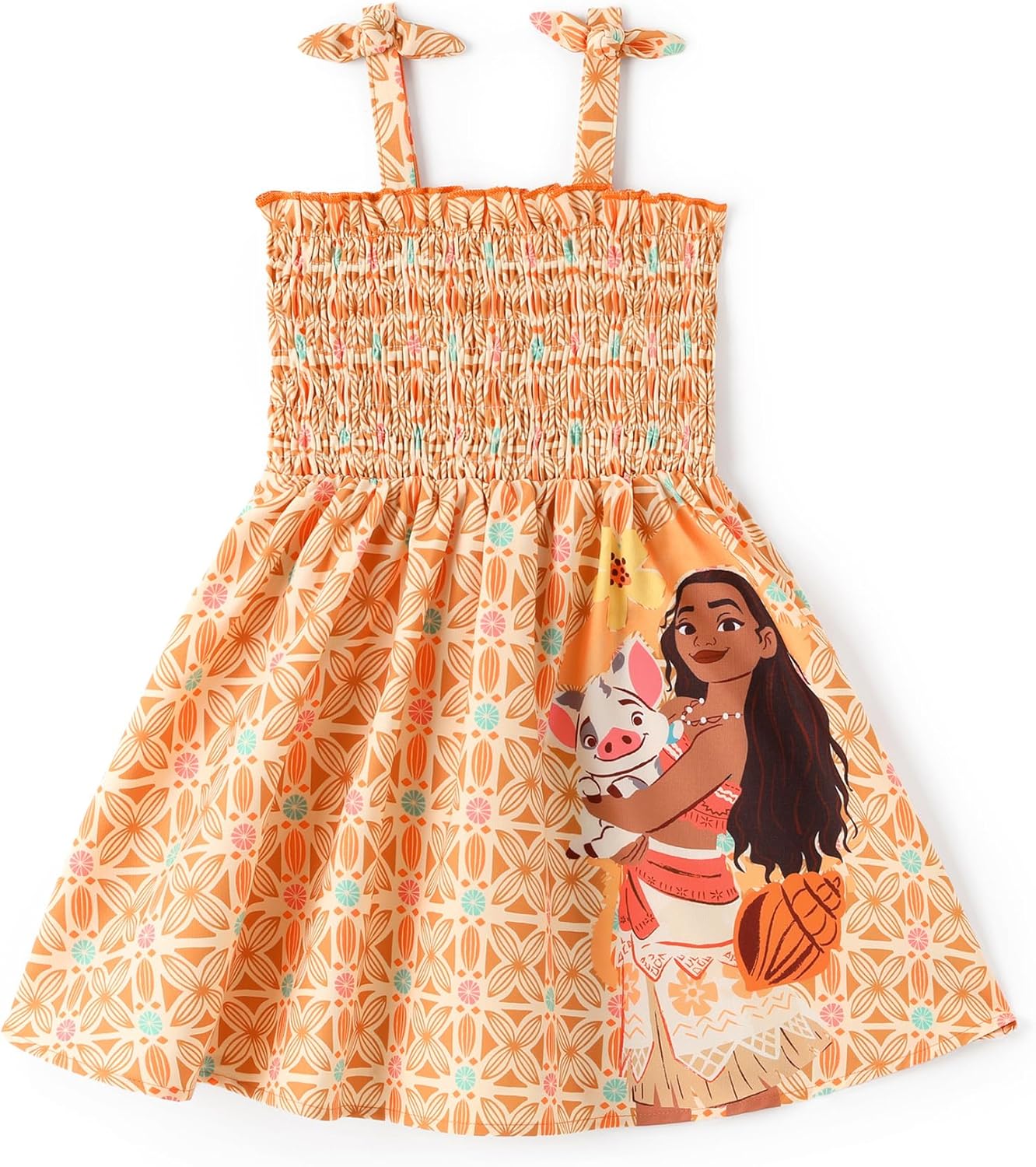 Princess Frozen Elsa Minnie Mouse Toddler Girl Dress Bow Strap Smocked Summer Outfit Birthday Party Clothes 2-6 Years