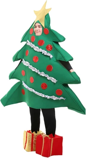 Dacnod Christmas Tree Costume Women,Christmas Tree Dress Onesie Set with Shoe Covers for Woman Cosplay